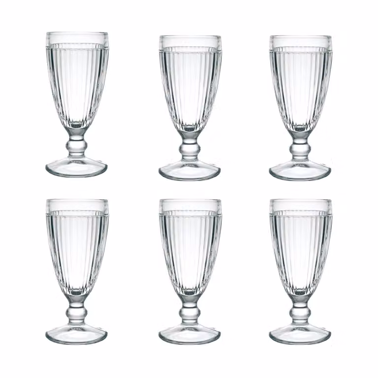 Juego de 6 vasos de cristal La Rochère Antillaise transparentes de 29 cl