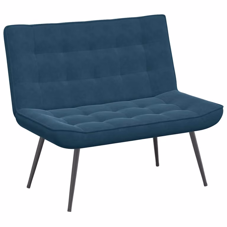 Banco de terciopelo azul vidaXL An/P/Al: 110 x 74 x 84 cm