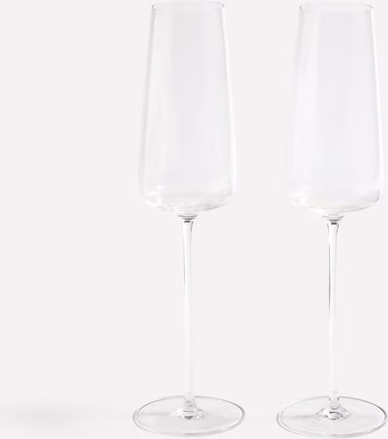 Juego de 2 copas de champán Provenza de El Corte Inglés en cristal transparente