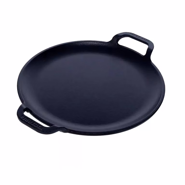 Comal Victoria sartén de hierro fundido esmaltada con dos asas color negro Ø25 cm