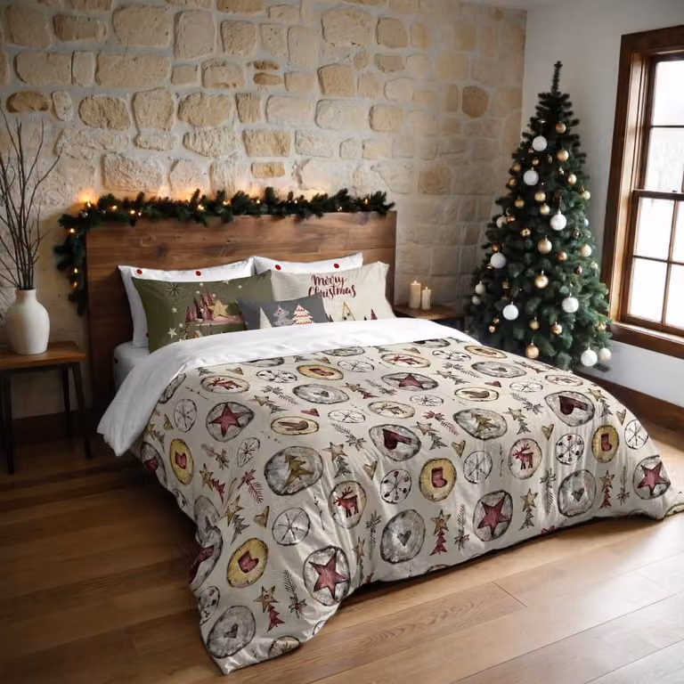 Funda nórdica de Navidad Decolores Home multicolor en poliéster, An/P/Al: 140 x 200 cm
