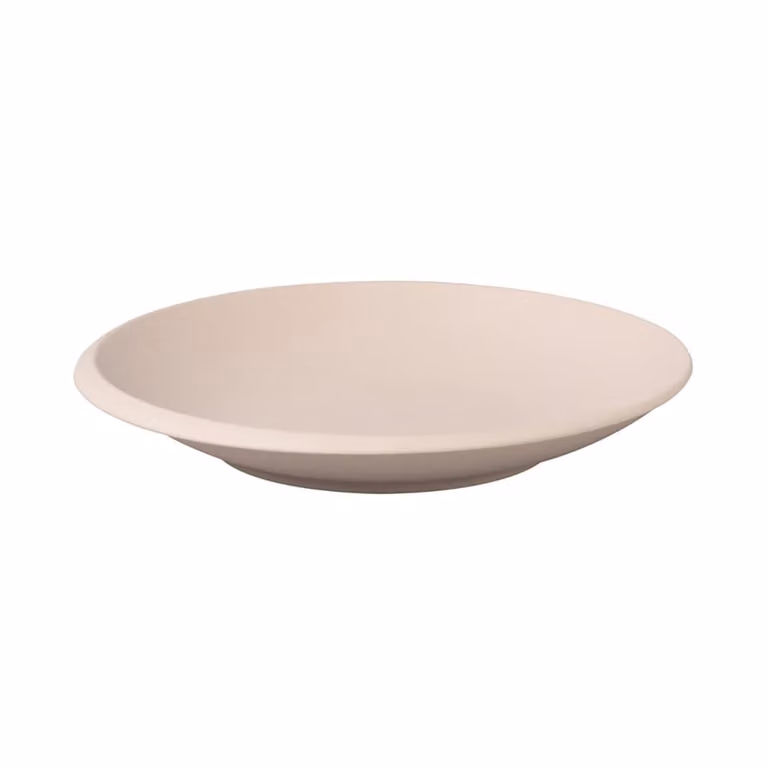 Plato de servir NewMoon de Villeroy & Boch en color beige de porcelana con un diámetro de 25 cm