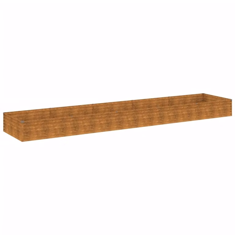 Jardinera de acero corten Syfax color marrón An/P/Al: 482 x 100 x 36 cm