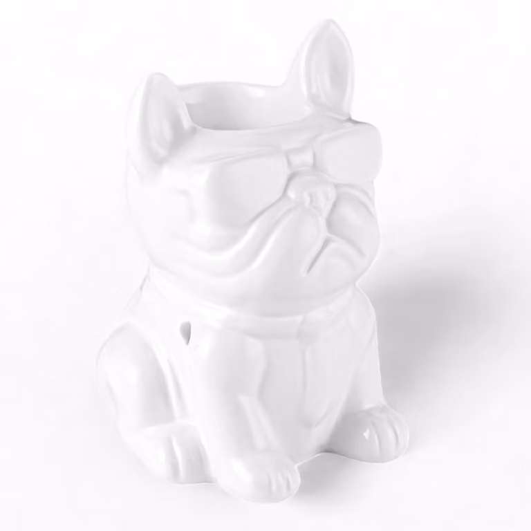 Quemador de perfume Zen'Arôme de cerámica lacada en blanco para tealight, Altura: 15,5 cm