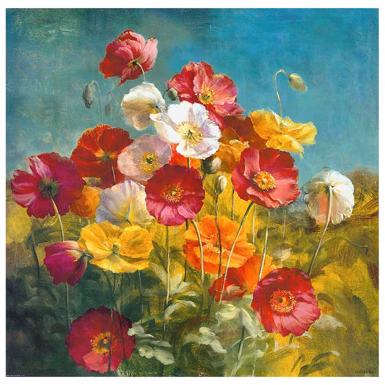 Cuadro lienzo de flores silvestres Legendarte multicolor An/An: 90 x 90 cm