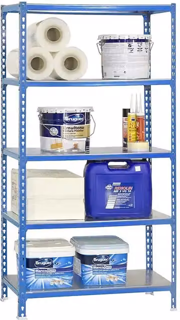 Estantería metálica Simonrack azul con 5 baldas ajustables, capacidad de carga de 200 kg por balda, Al x An x Pr: 200 x 120 x 30 cm