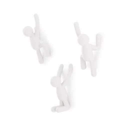 Set de 3 ganchos percheros de pared Umbra Buddy en blanco y azul