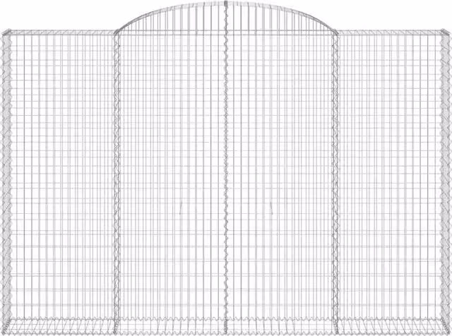 Cesta gaviones forma arco SYFAX de hierro galvanizado color plata An/P/Al: 300 x 30 x 200/220 cm