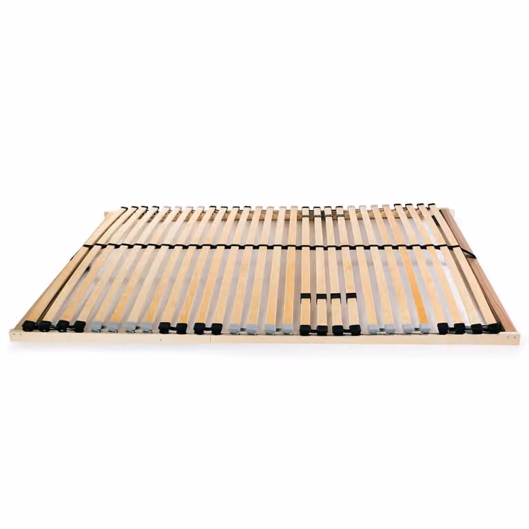 Somier de láminas vidaXL con 28 listones de madera de haya y abedul de 7 zonas, An/P: 140 x 200 cm, color marrón