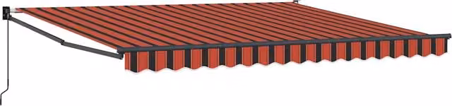 Toldo retráctil SYFAX de aluminio con mando a distancia en amarillo y naranja, An/P: 400 x 350 cm