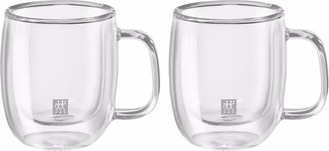 Set de 2 tazas de espresso Sorrento Plus de Zwilling en vidrio transparente de doble pared con capacidad de 80 ml
