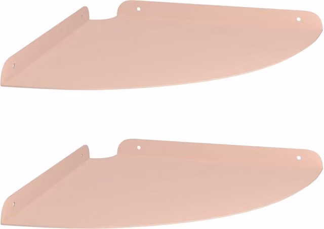 Set de 2 estantes flotantes de esquina vidaXL en color rosa, diseño moderno de metal para pared, An/P/Al: 30 x 30 x 2 cm