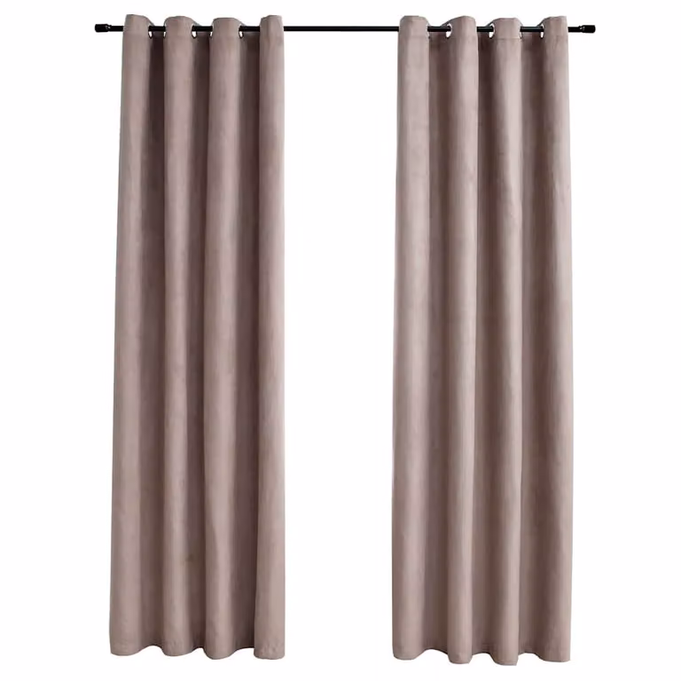 Set de 2 cortinas opacas vidaXL con anillas de metal en color gris, An/Al: 140 x 225 cm