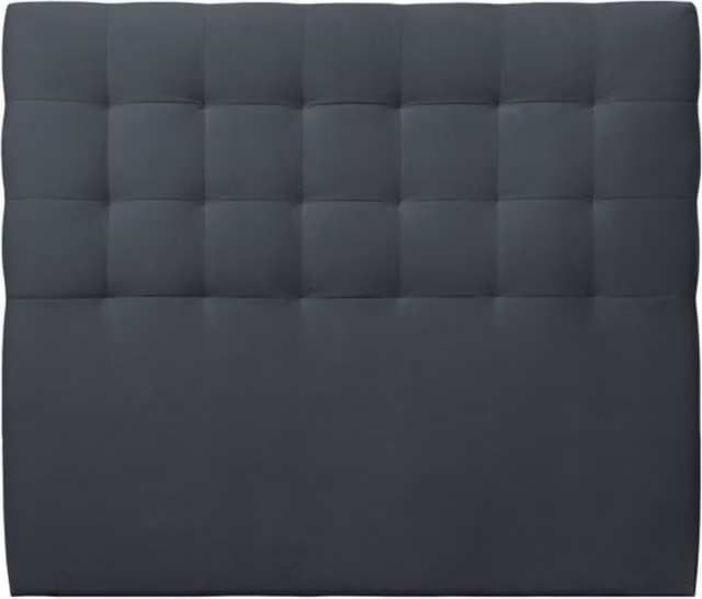Cabecero de cama Milano Indream tapizado en terciopelo color antracita con diseño geométrico de cuadrados An/P/Al: 160 x 120 x 12 cm
