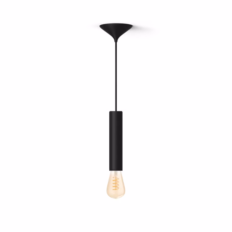 Pack Philips Hue con bombilla de filamento LED ST72 y cable negro, luz blanca cálida a fría