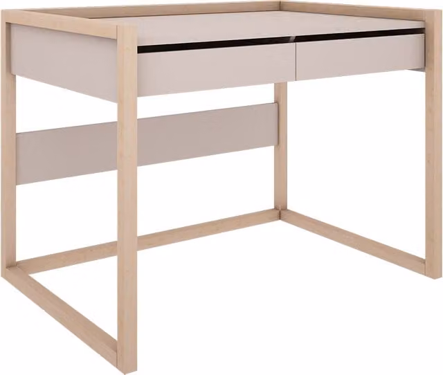 Escritorio Romy de Wood Luck con 2 cajones en color beige y blanco, An/P/Al: 107 x 73,5 x 78,5 cm