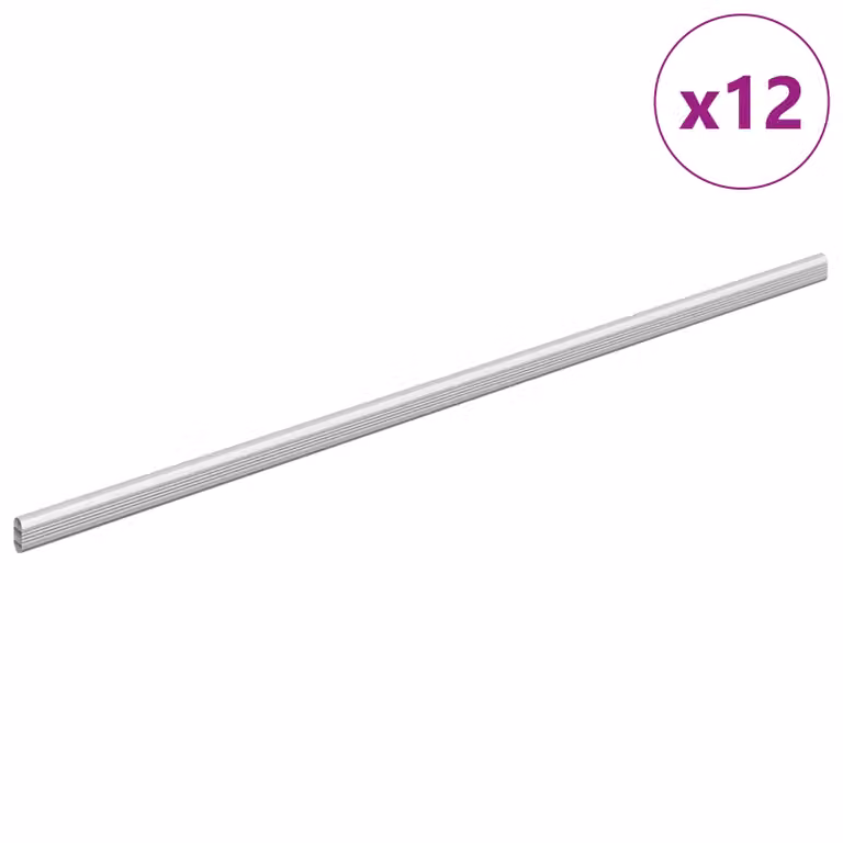 Set de 12 varillas para armario vidaXL de metal en color plateado, Longitud: 96 cm