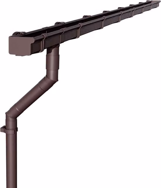 Kit de canalón rectangular de PVC INEFA en marrón oscuro, 8 x 2 m, 68 mm
