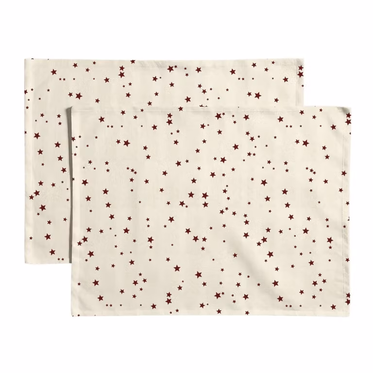 Set de 4 manteles individuales Muare Home antimanchas de algodón orgánico color beige, An/P: 35 x 50 cm