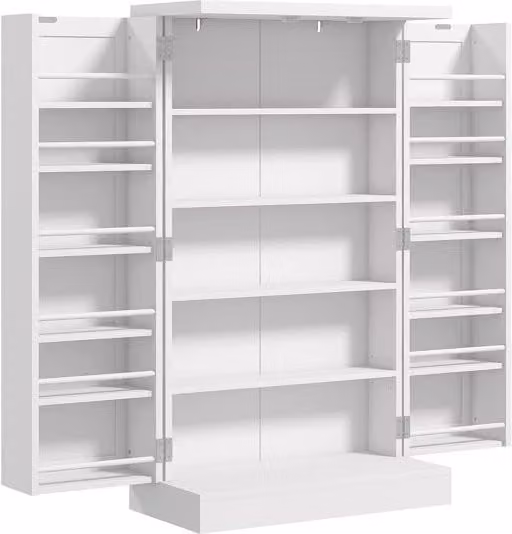 Armario despensa moderno Homcom de cocina y comedor en color blanco con 2 puertas y estantes internos, An/P/Al: 60 x 30 x 104 cm