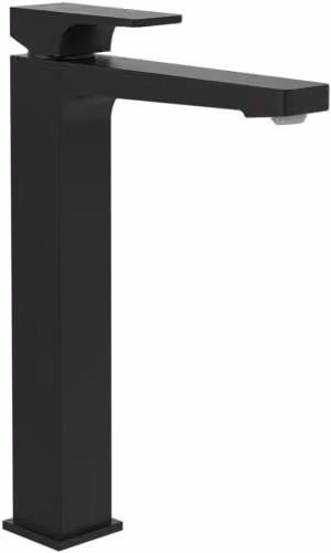 Grifo monomando para lavabo Villeroy & Boch Architectura Square en negro mate con desagüe push-abierto y ahorro de agua