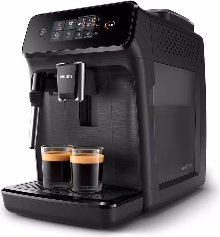Máquina de café automática Philips Serie 1200 con pantalla táctil y vaporizador, color negro (EP1220/00)