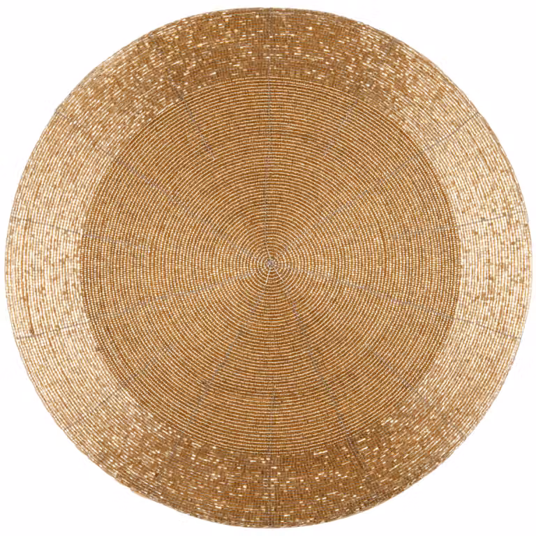 Salvamanteles redondo con perlas de vidrio dorado Maison du Monde Diámetro: 35 cm