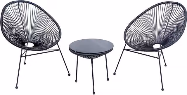 Mueble de jardín metálico Habitat et Jardin en color negro mate para 2 adultos