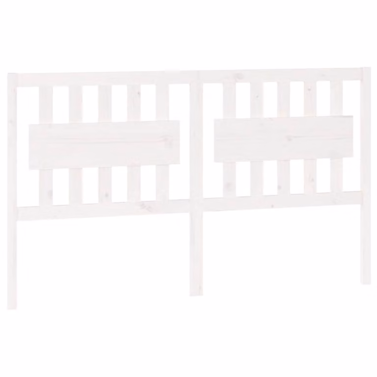 Cabecero de cama de madera maciza de pino lacada blanca vidaXL An/P/Al: 155,5 x 4 x 100 cm