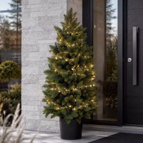 Árbol de Navidad artificial Mendler HWC-R29 de color verde y negro, altura: 85 cm