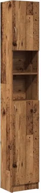 Mueble de baño suspendido de madera MDF color marrón estilo rústico HELLOSHOP26 An/P/Al: 32 x 25,5 x 190 cm