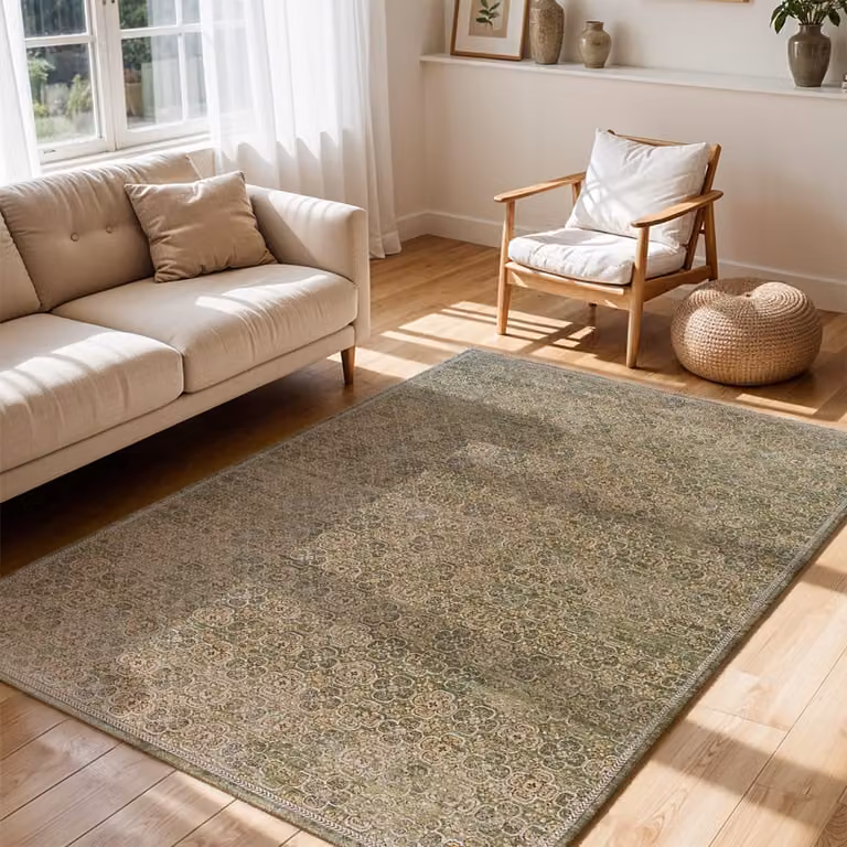Alfombra vintage oriental Galey Alix de Livabliss en color verde, An/P: 200 x 275 cm
