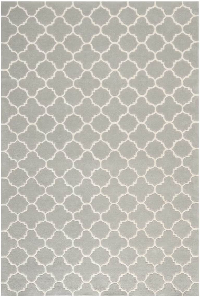 Alfombra moderna de lana Safavieh en gris y blanco, An/P: 122 x 183 cm