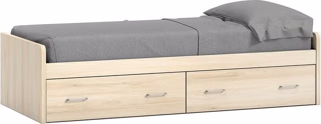 Cama individual Noel de El Corte Inglés con 2 cajones en color blanco y acabado de madera de abedul