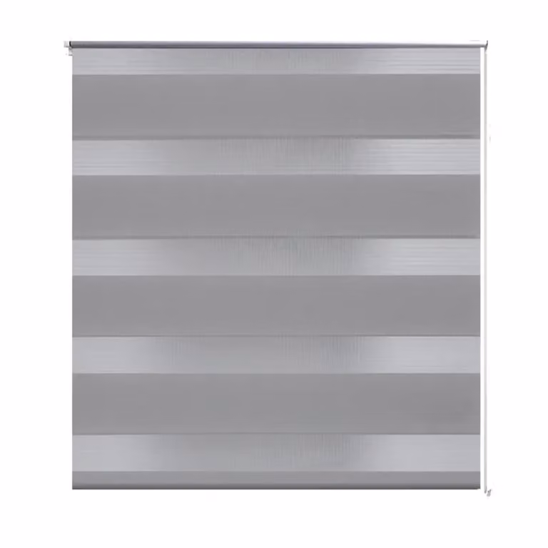 Estor cebra Syfax day night con diseño de rayas de animales en gris, An/Al: 77 x 150 cm