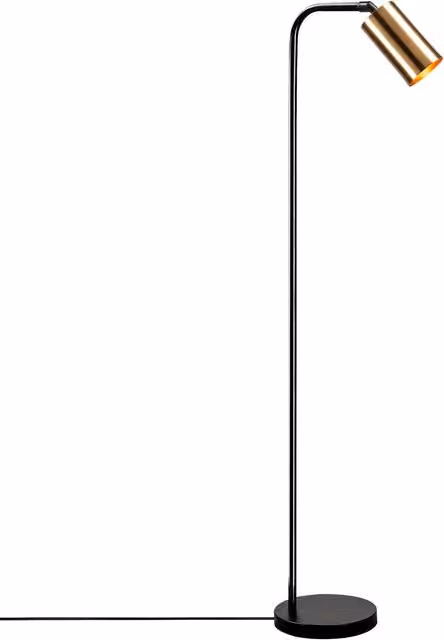 Lámpara de pie de lectura Ozaia de metal en color dorado y negro, Altura: 120 cm