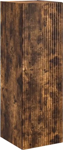Mueble de baño moderno SYFAX de roble ahumado con puertas batientes, montaje en pared, An/P/Al: 100 x 34,5 x 34,5 cm