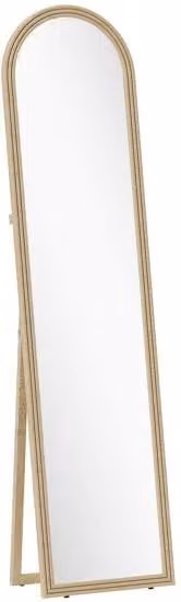Espejo de cuerpo entero Homcom con marco efecto piedra en beige, diseño arqueado para colgar o con soporte, An/P/Al: 40 x 3,7 x 160 cm