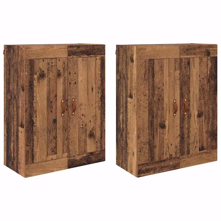 Set de 2 muebles de pared vidaXL en madera de color marrón para salón u oficina, An/P/Al: 69,5 x 34 x 90 cm