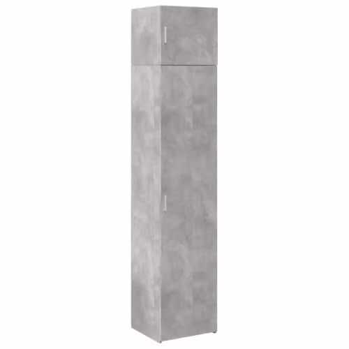 Armario de almacenamiento Helloshop26 de madera MDF con puertas batientes y estantes internos, color gris, An/P/Al: 45 x 42,5 x 225 cm