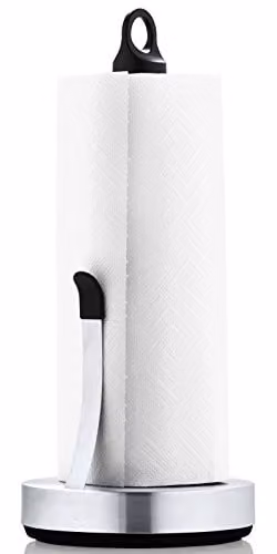 Portarrollos de cocina Blomus Loop de acero inoxidable color plata con base estable y antideslizante