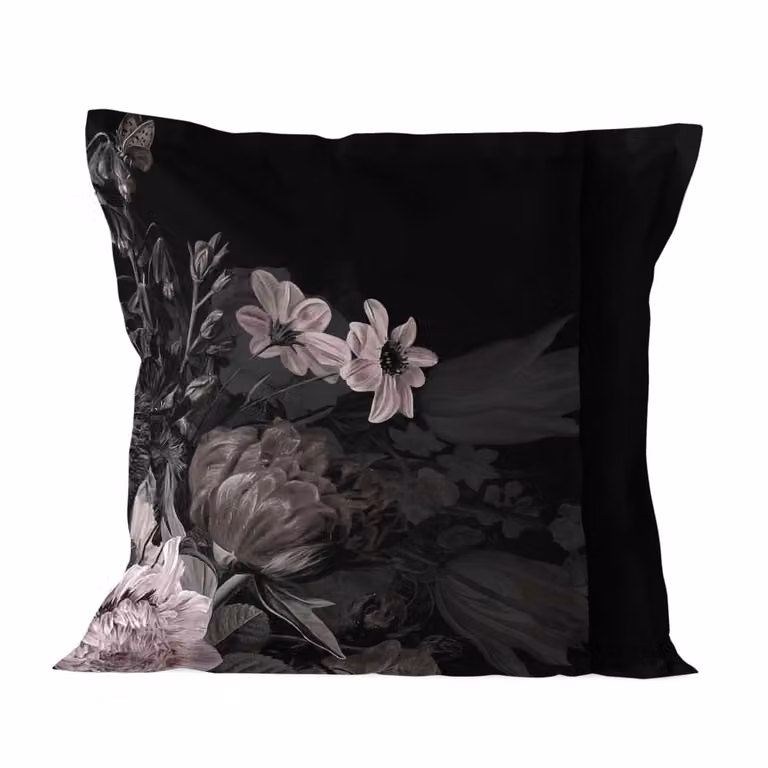 Funda de almohada Happy Friday de algodón con diseño floral multicolor, 80 x 80 cm