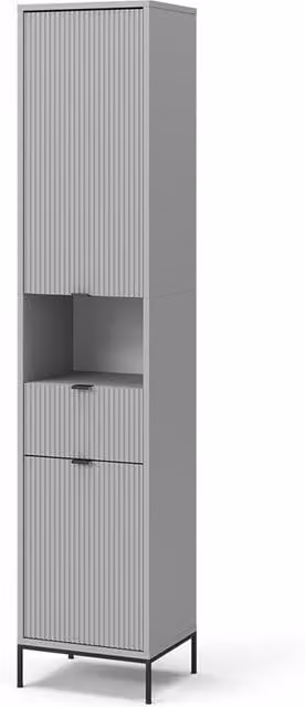 Armario de baño Vicco Eliza gris con puertas y cajón An/P/Al: 40 x 35 x 190 cm