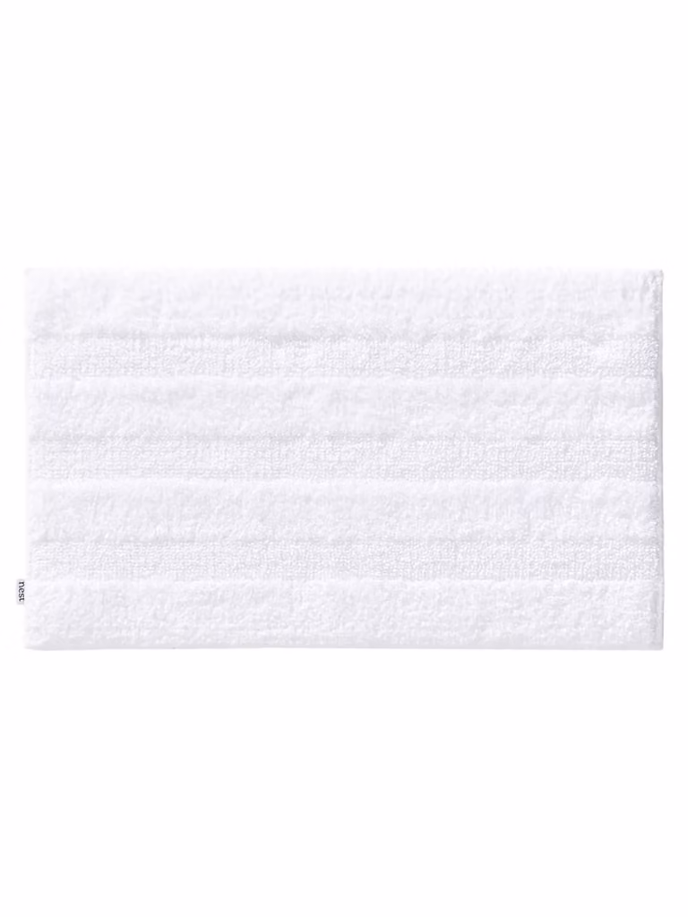 Alfombrilla de baño rectangular Benuta de algodón en color blanco, An/P: 80 x 50 cm