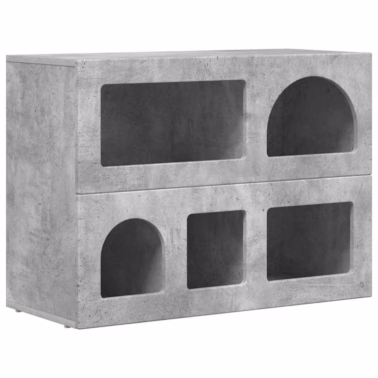 Aparador moderno vidaXL ELST en color gris concreto, An/P/Al: 80.5 x 35 x 59 cm