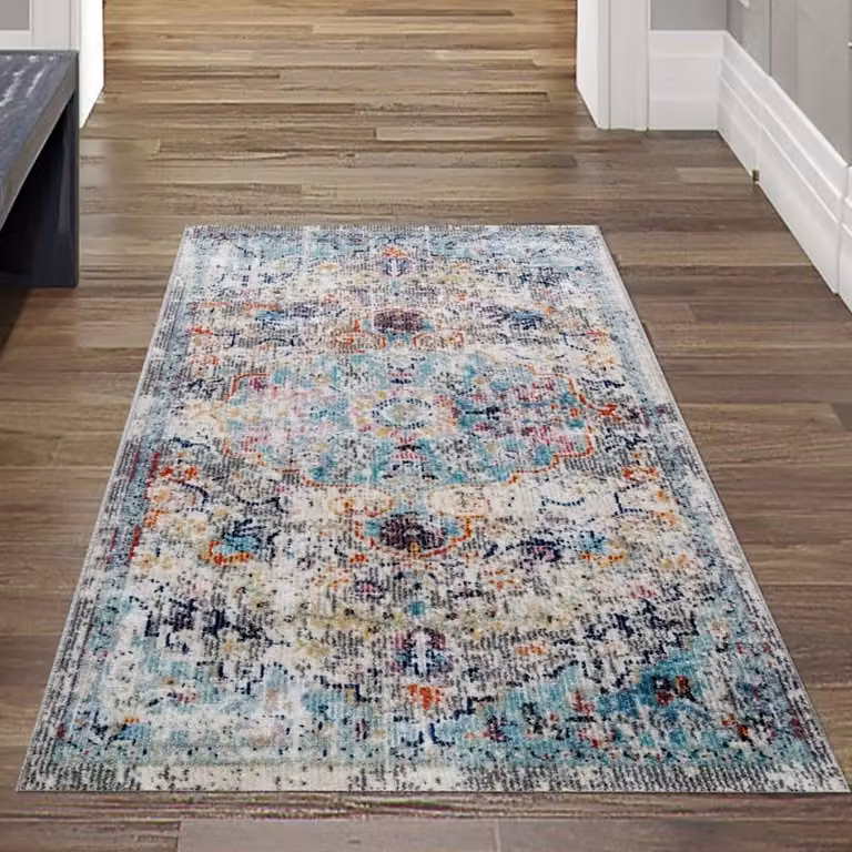 Alfombra oriental Teppich-Traum de estilo vintage para salón o exterior, multicolor, An/P: 80 x 150 cm