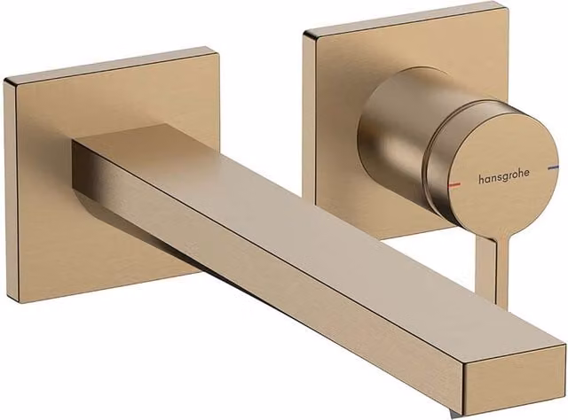 Grifo monomando empotrado para lavabo Tecturis E Hansgrohe en latón cepillado color bronce o dorado