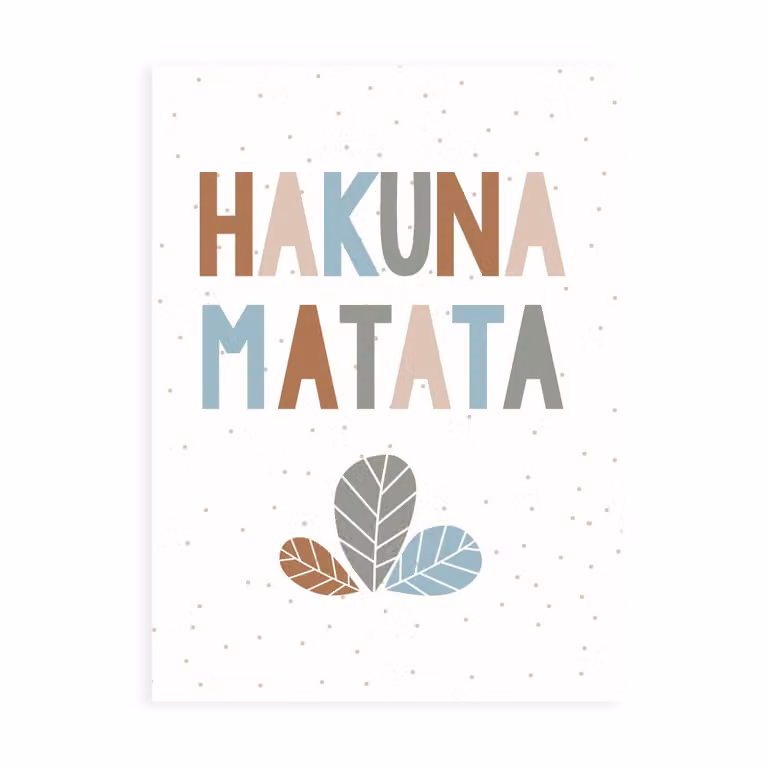 Póster infantil de papel Nicolasito con diseño Hakuna Matata en color beige, An/Al: 30 x 40 cm