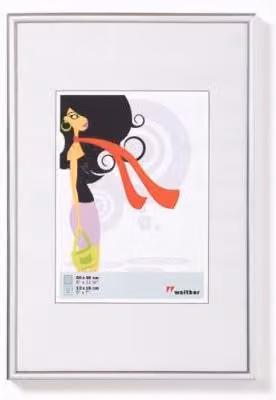 Marco de fotos Walther Design New Lifestyle rectangular de metal color plata para mesa de 18 x 24 cm