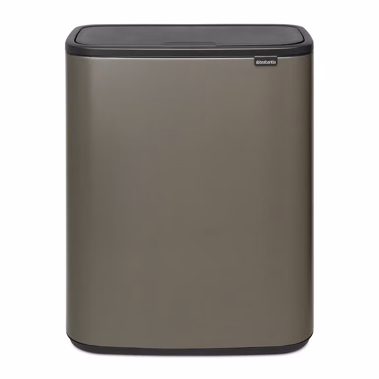Papelera con apertura táctil Brabantia Bo Touch de 60 l en color plata y gris